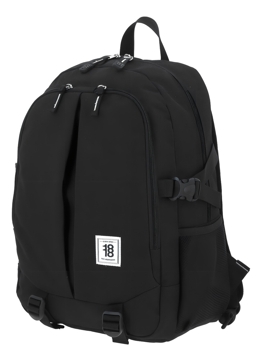 Mochila Chenson Grande 1818 Wynn Negro Broche Diseño De La Tela Liso 2