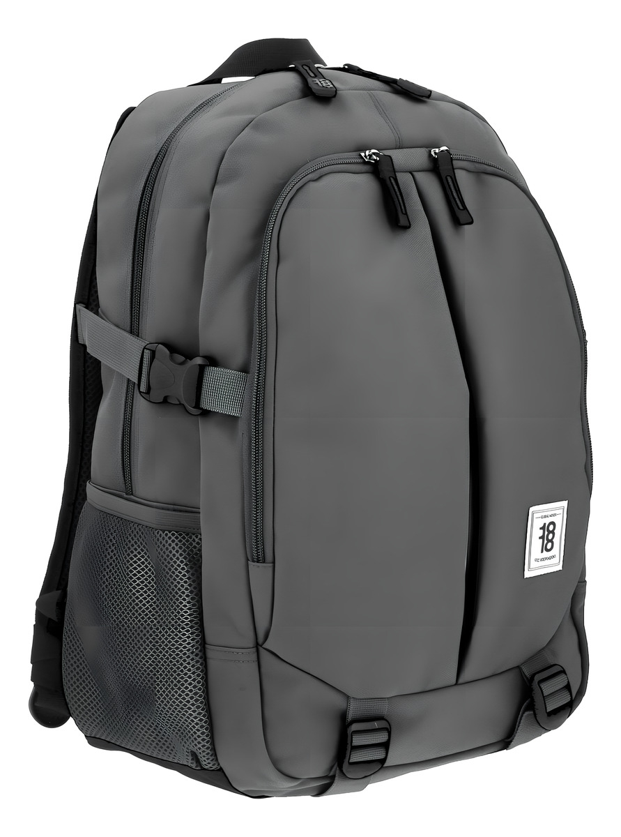 Mochila Chenson Grande Juvenil 1818 Wynn Broche 1865948 Color Gris Diseño De La Tela Liso 4