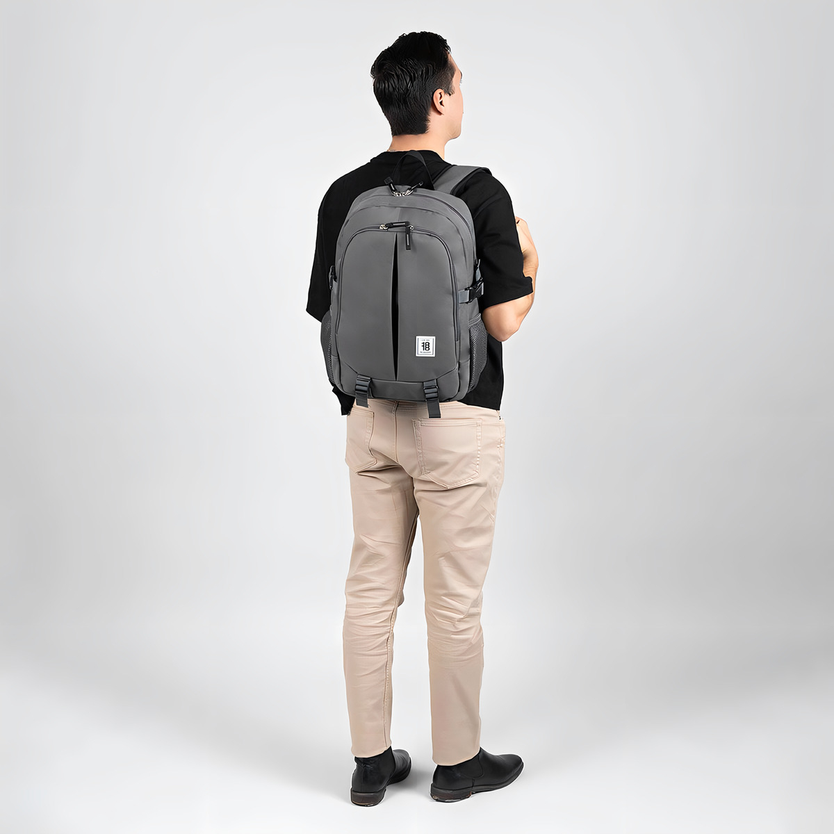 Mochila Chenson Grande Juvenil 1818 Wynn Broche 1865948 Color Gris Diseño De La Tela Liso - vista 2