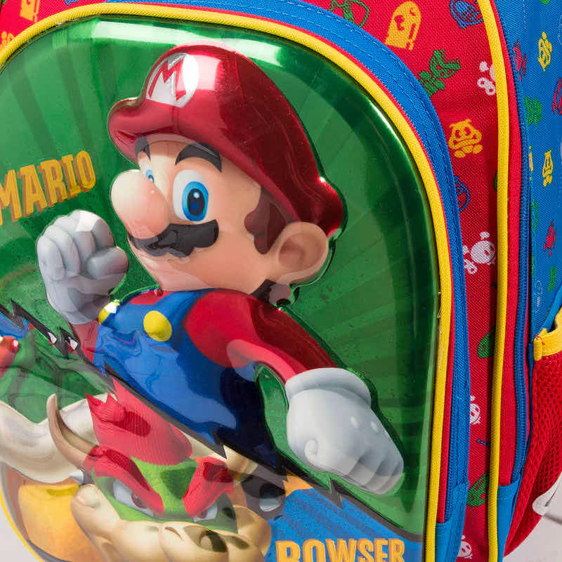 Mochila Chenson Mario Bros Mb64544-r Reforzada Dolay. Color Rojo Diseño De La Tela Rayado 5