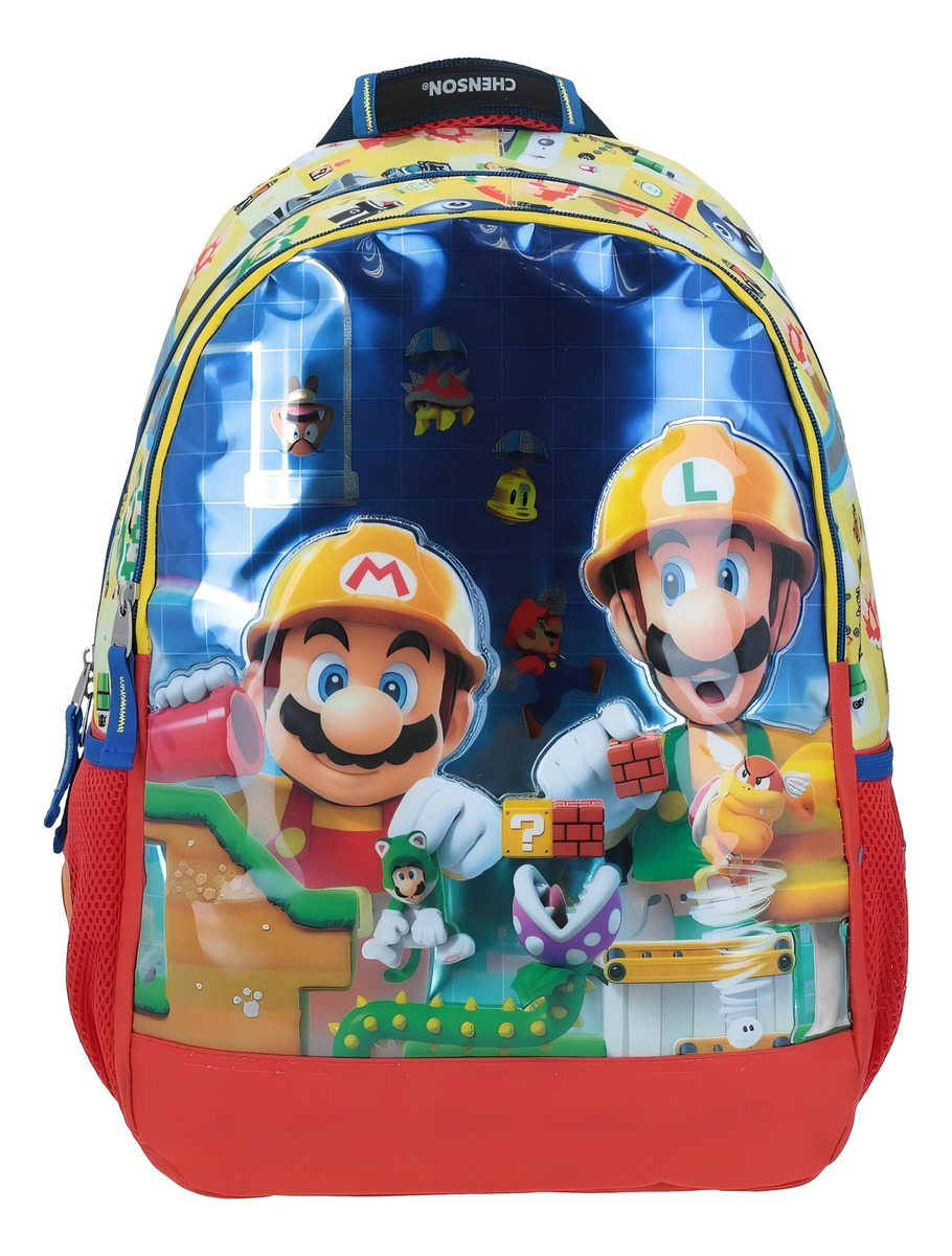 Mochila Chenson Mario & Luigi Maker Amarilla Kirat Amarillo Diseño De La Tela 3d