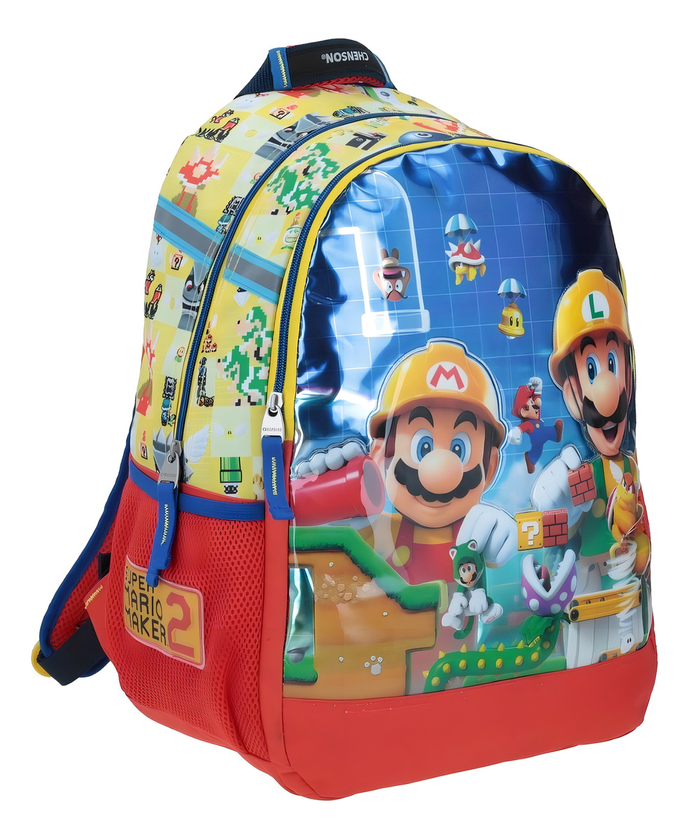Mochila Chenson Mario & Luigi Maker Amarilla Kirat Amarillo Diseño De La Tela 3d - vista 2