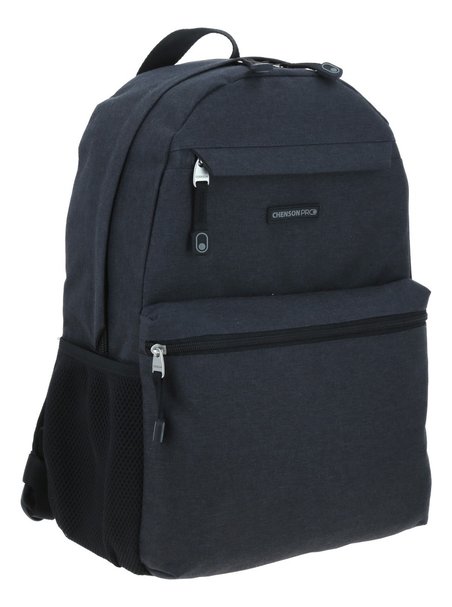 Mochila Chenson Profesional Con Porta Laptop 15» Cp65942-3 Color Negro Diseño De La Tela Liso 2