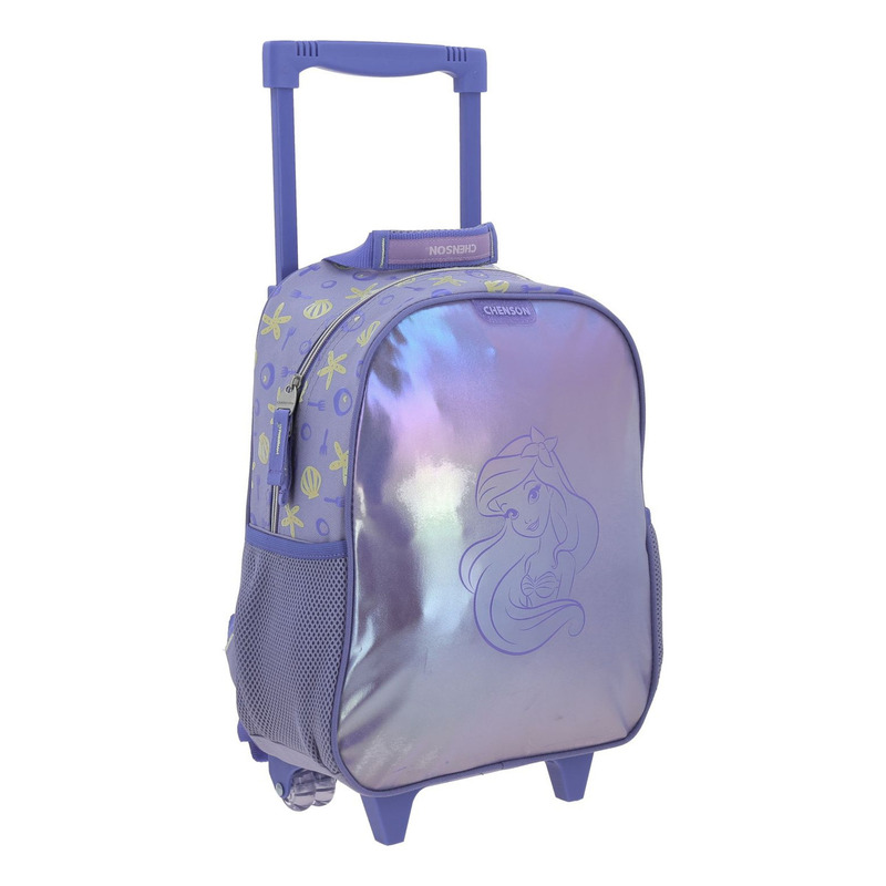 Mochila Chica Chenson Con Ruedas Preescolar Kinder Disney Princesas Sirenita Sia Pr70613-v 2