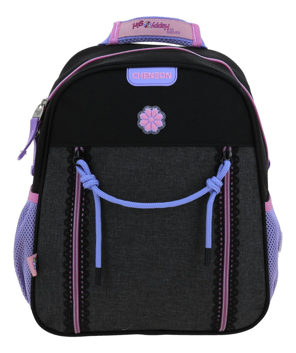 Mochila Chica Chenson Hg Happy Girl Tarlait Hg70655-3 Color Negro