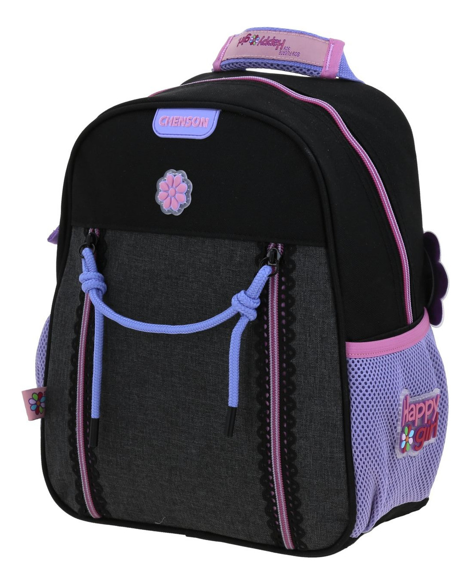 Mochila Chica Chenson Hg Happy Girl Tarlait Hg70655-3 Color Negro 2