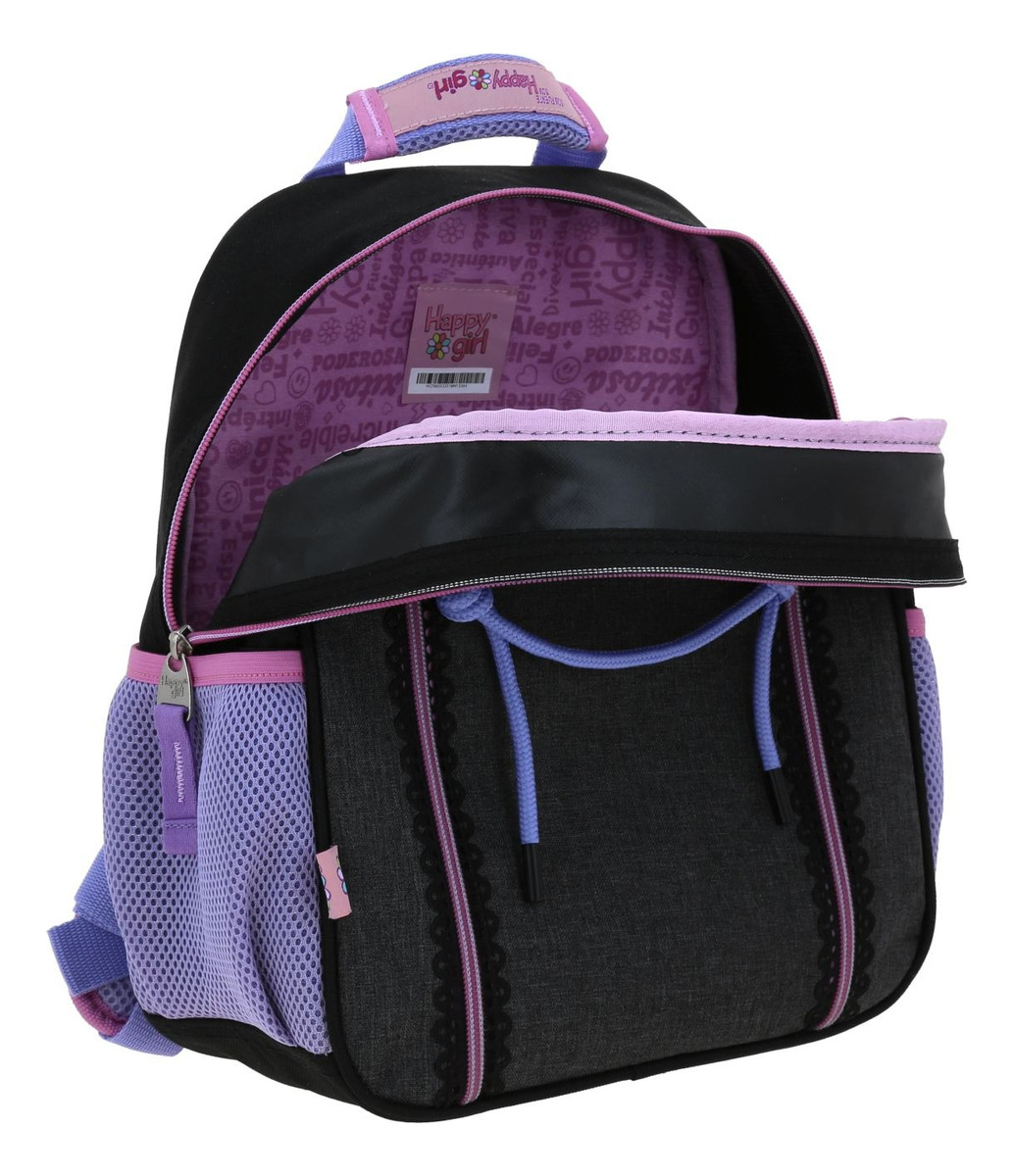 Mochila Chica Chenson Hg Happy Girl Tarlait Hg70655-3 Color Negro 5