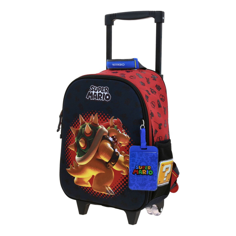 Mochila Chica Con Ruedas Chenson Mario Bros Bowie 2