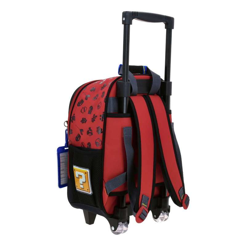 Mochila Chica Con Ruedas Chenson Mario Bros Bowie 3