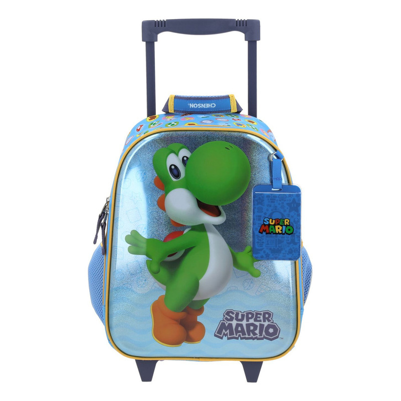 Mochila Chica Kinder Con Ruedas Chenson Mario Bros Param
