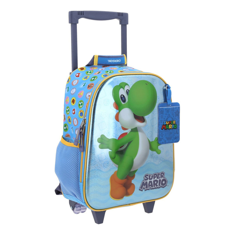 Mochila Chica Kinder Con Ruedas Chenson Mario Bros Param 2