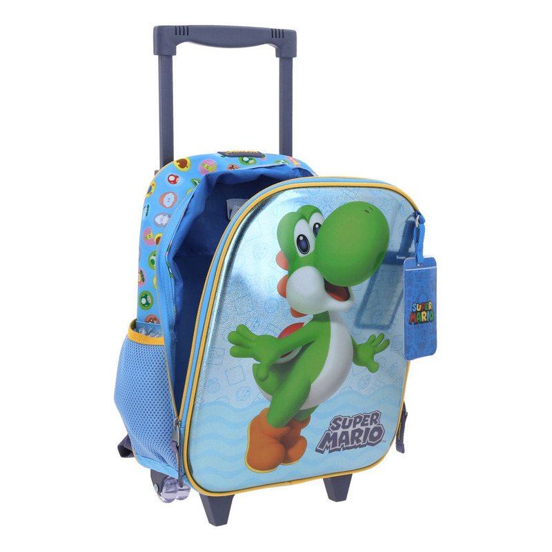 Mochila Chica Kinder Con Ruedas Chenson Mario Bros Param 3