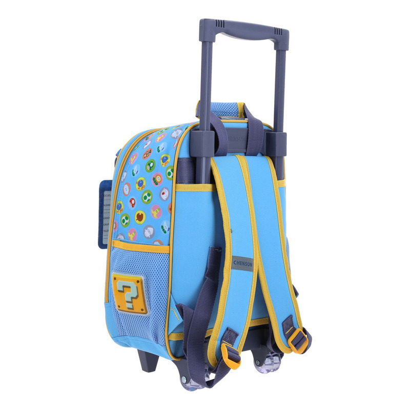 Mochila Chica Kinder Con Ruedas Chenson Mario Bros Param 5