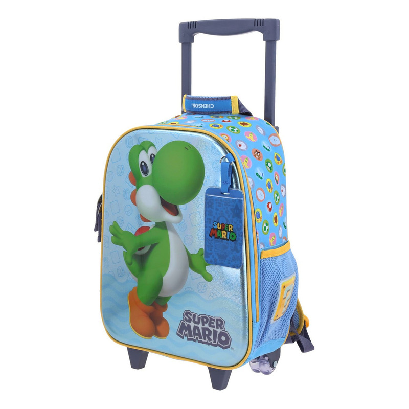 Mochila Chica Kinder Con Ruedas Chenson Mario Bros Param - vista 2