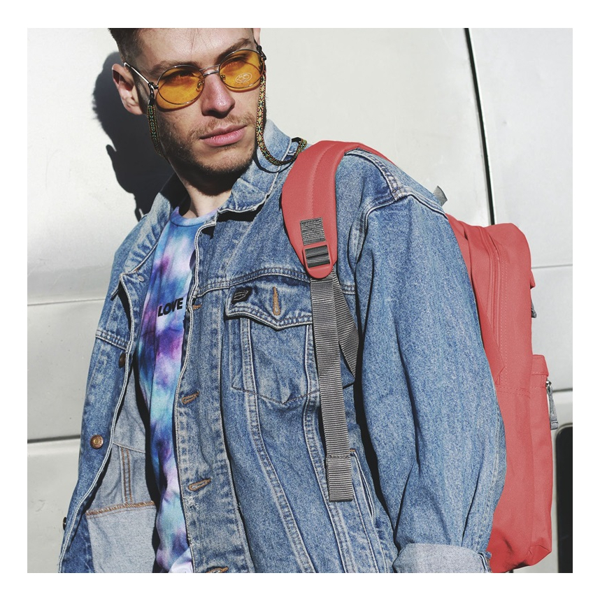 Mochila Colors 1818 Juvenil Unisex Grande Naranja Salmón 5