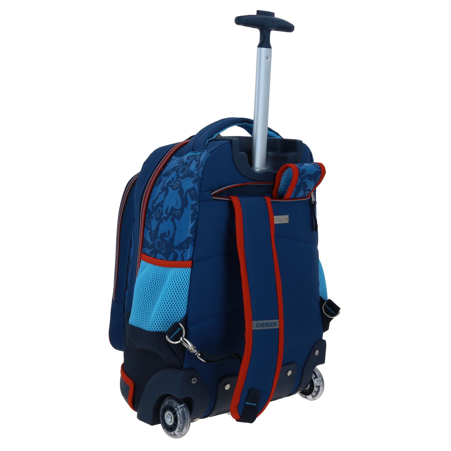 Mochila con Ruedas Chenson Original Azul con Llantitas y Luz LED 3