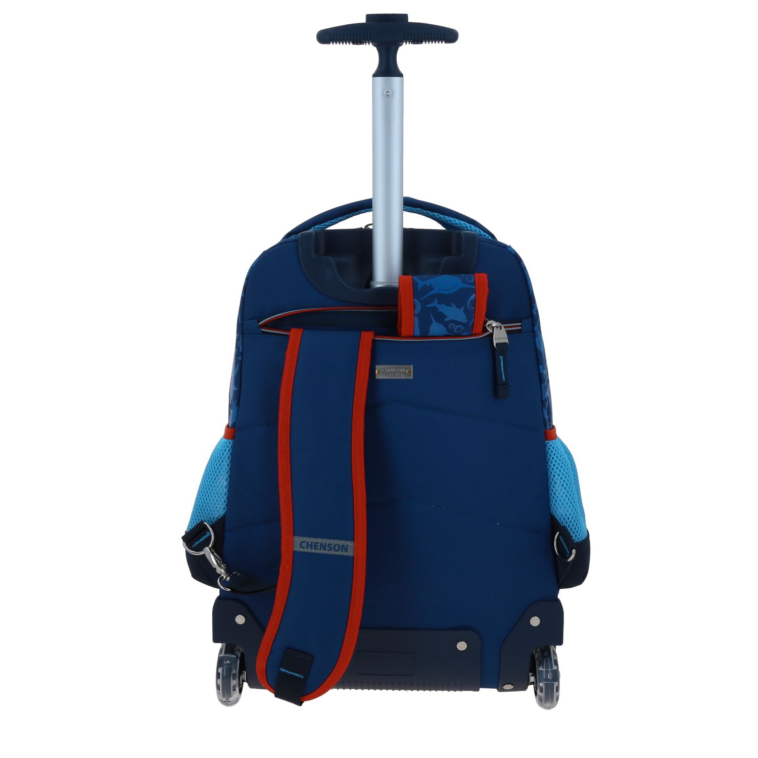 Mochila con Ruedas Chenson Original Azul con Llantitas y Luz LED 4