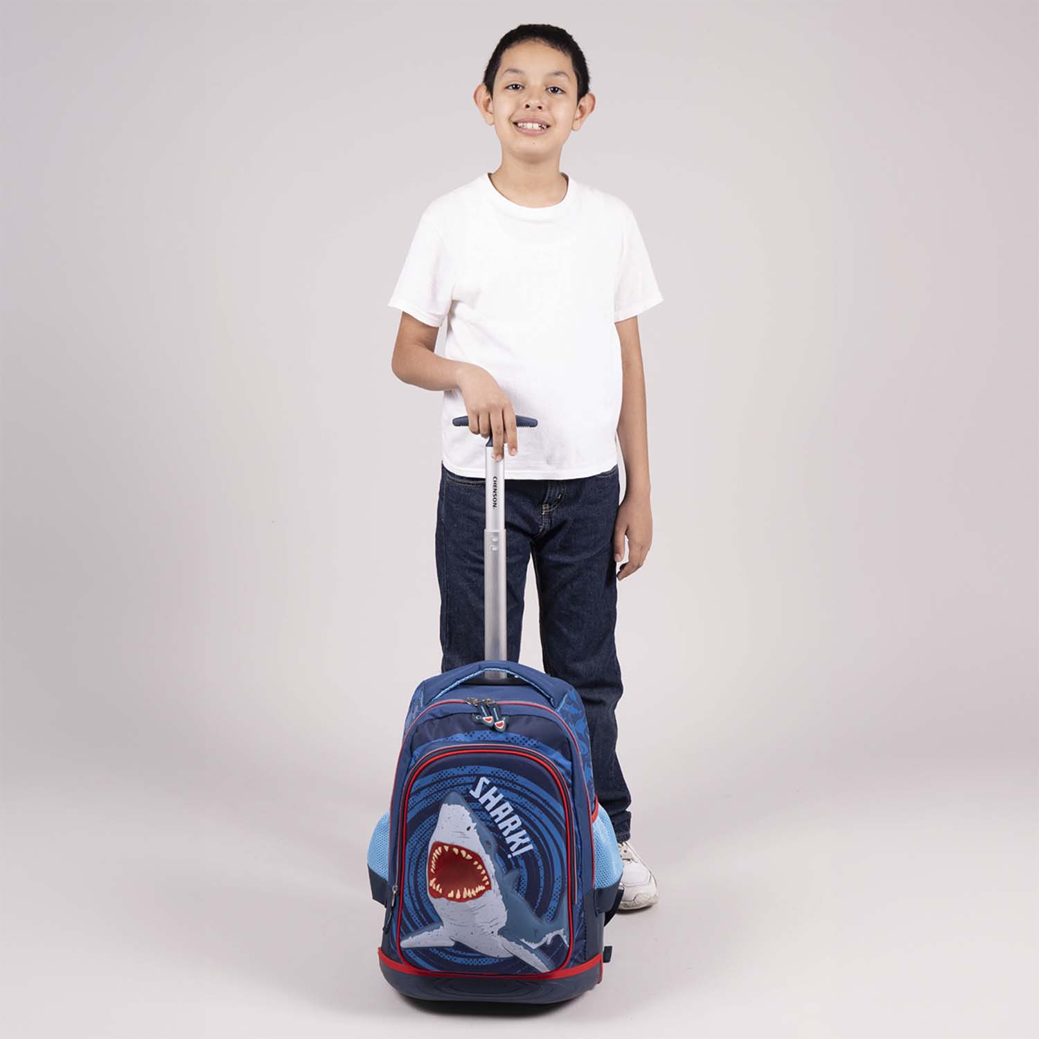 Mochila con Ruedas Chenson Original Azul con Llantitas y Luz LED - vista 2