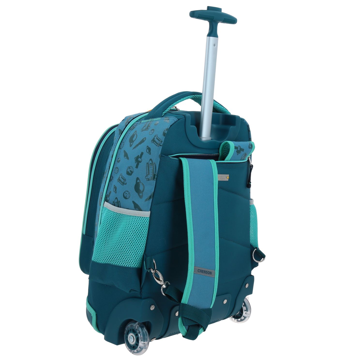 Mochila con Ruedas Chenson Original Azul con Luz LED y Bastón de Aluminio 3