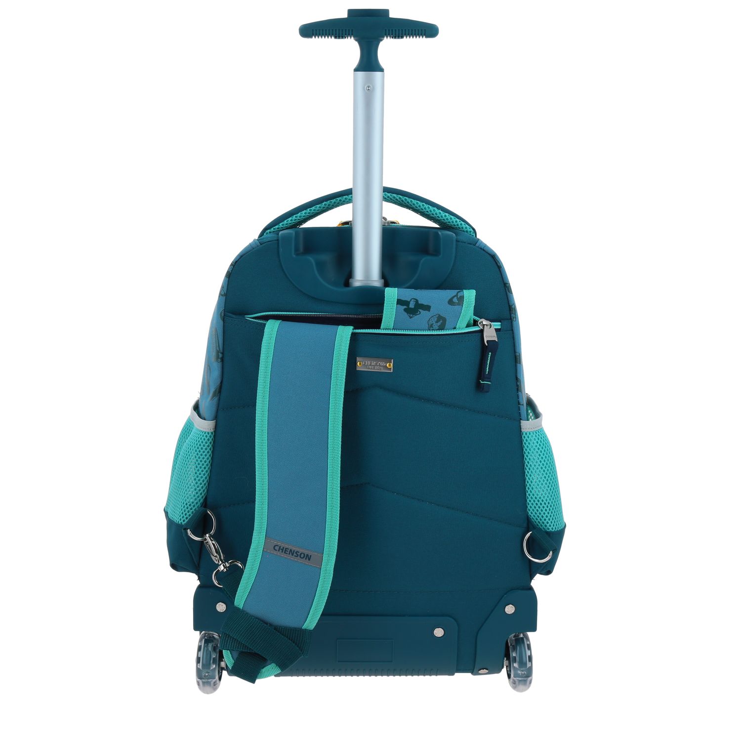 Mochila con Ruedas Chenson Original Azul con Luz LED y Bastón de Aluminio 4