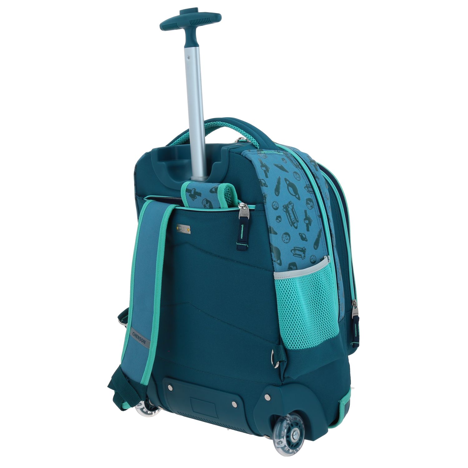 Mochila con Ruedas Chenson Original Azul con Luz LED y Bastón de Aluminio 5
