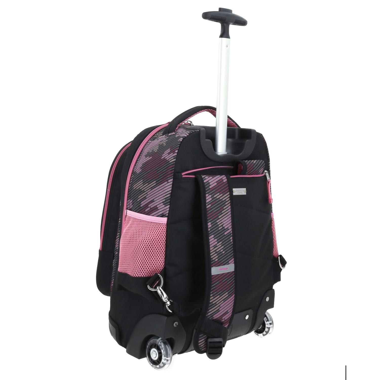 Mochila con Ruedas Happy Girl Negro con Luz LED para Niña – Ideal para Primaria 3