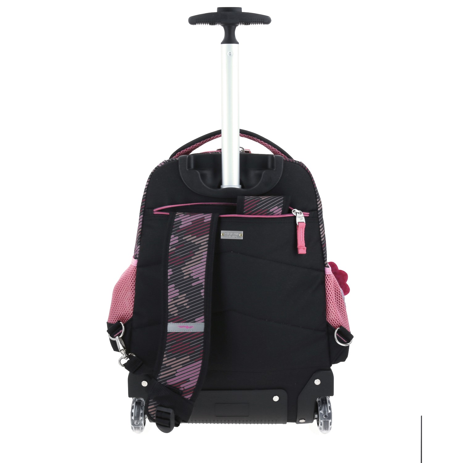 Mochila con Ruedas Happy Girl Negro con Luz LED para Niña – Ideal para Primaria 4