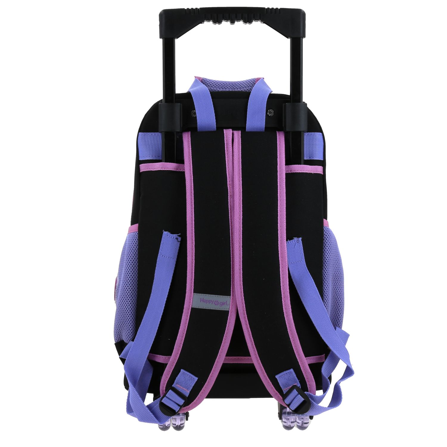 Mochila con Ruedas Happy Girl Negro Ideal para Niñas en Primaria 4