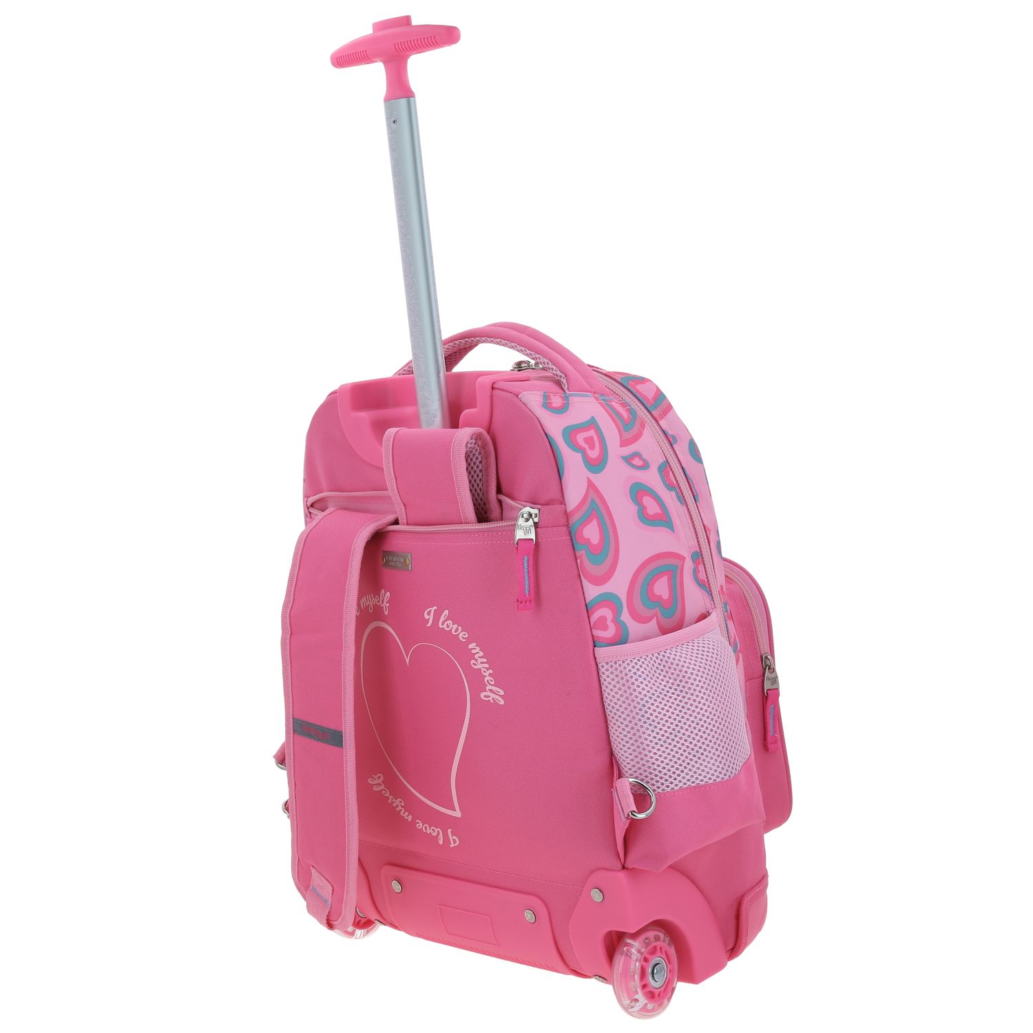 Mochila con Ruedas Happy Girl Rosa para Niña – Comodidad y Estilo Escolar 5