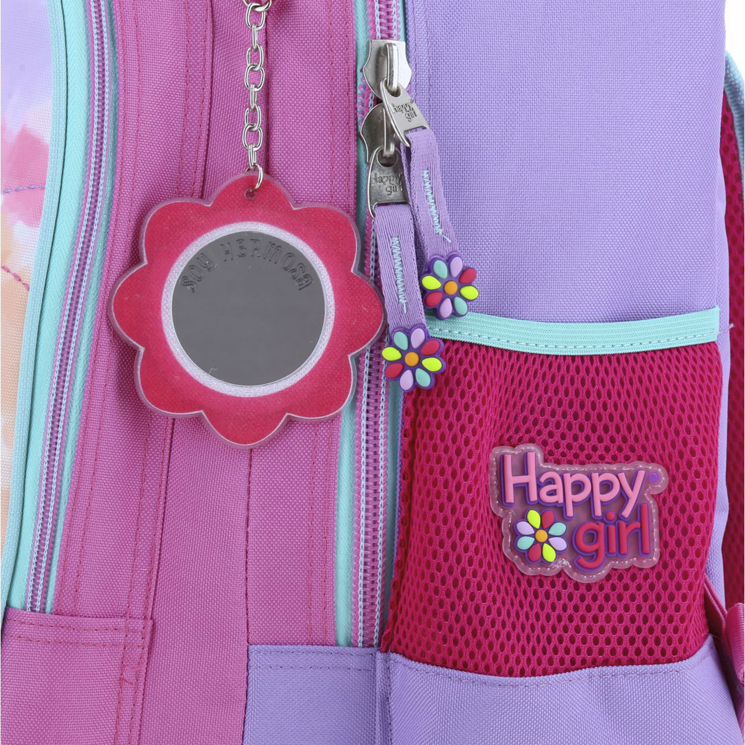 Mochila con Ruedas Happy Girl Rosa para Niña – Diseño Divertido y Funcional - vista 2
