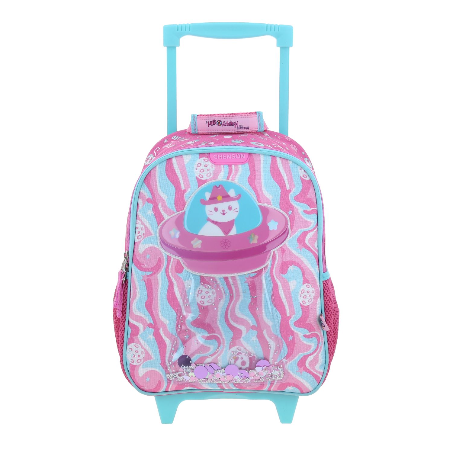 Mochila con Ruedas Happy Girl Rosa para Niña – Ideal para Kinder