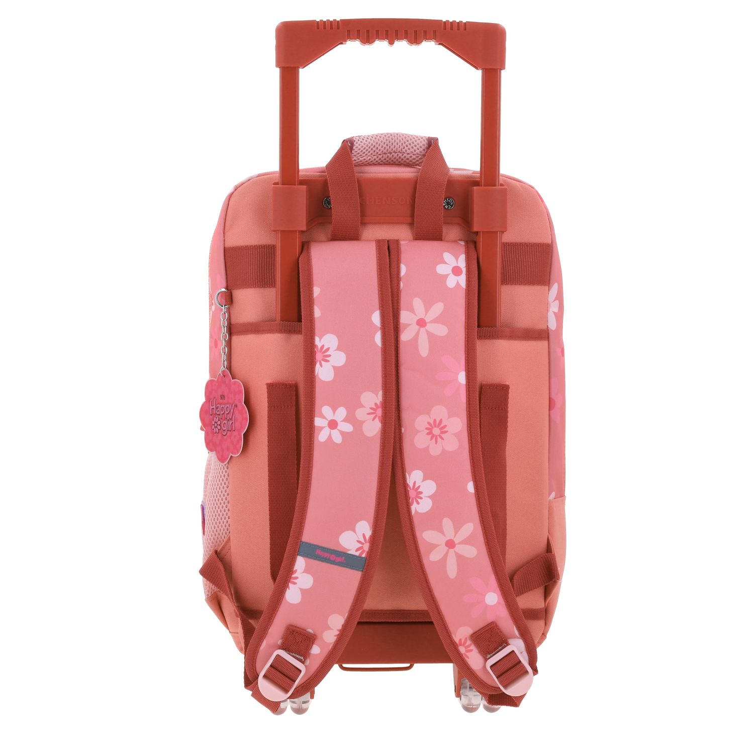 Mochila con Ruedas Happy Girl Rosa para Niña – Ideal para la Escuela 4