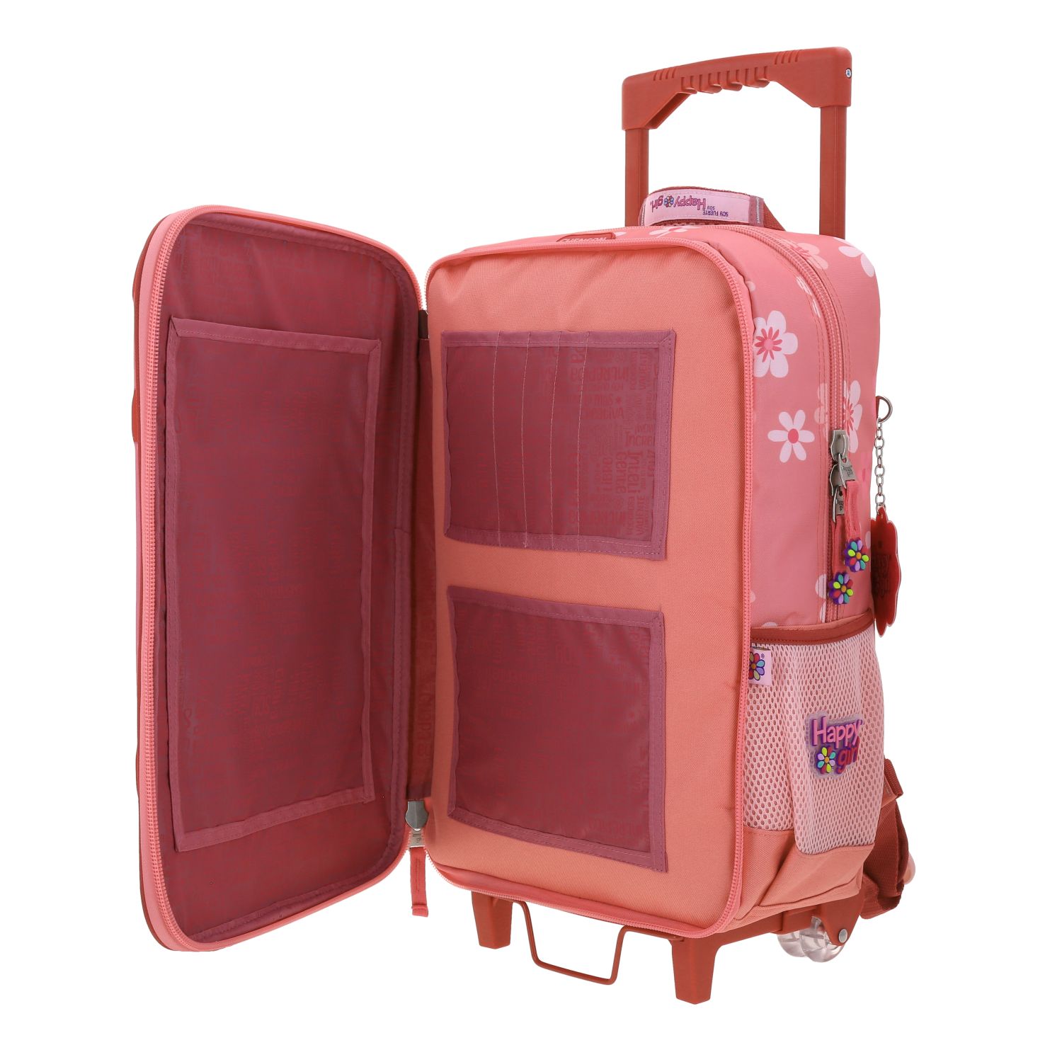 Mochila con Ruedas Happy Girl Rosa para Niña – Ideal para la Escuela - vista 2