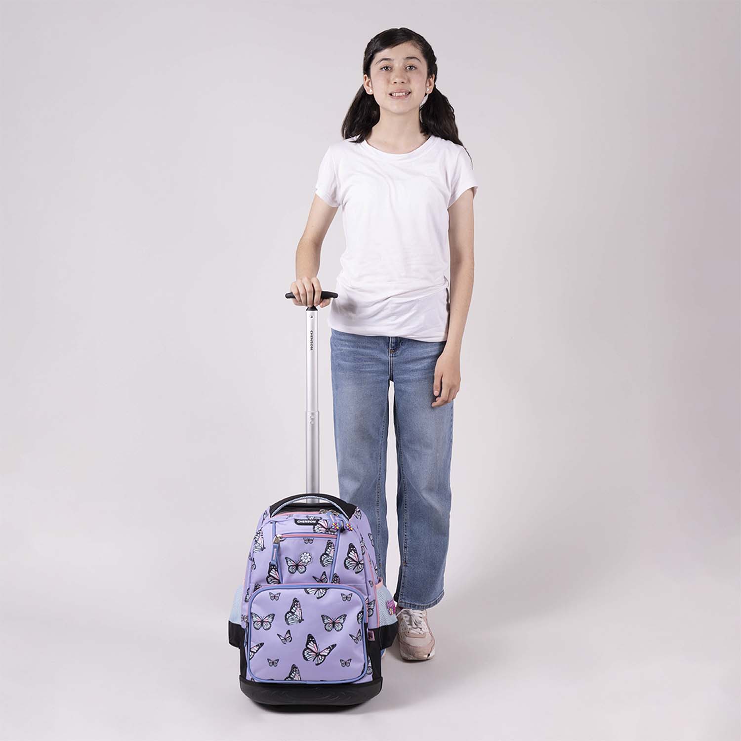 Mochila con Ruedas Happy Girl Violeta para Niña – Ideal para la Escuela - vista 2