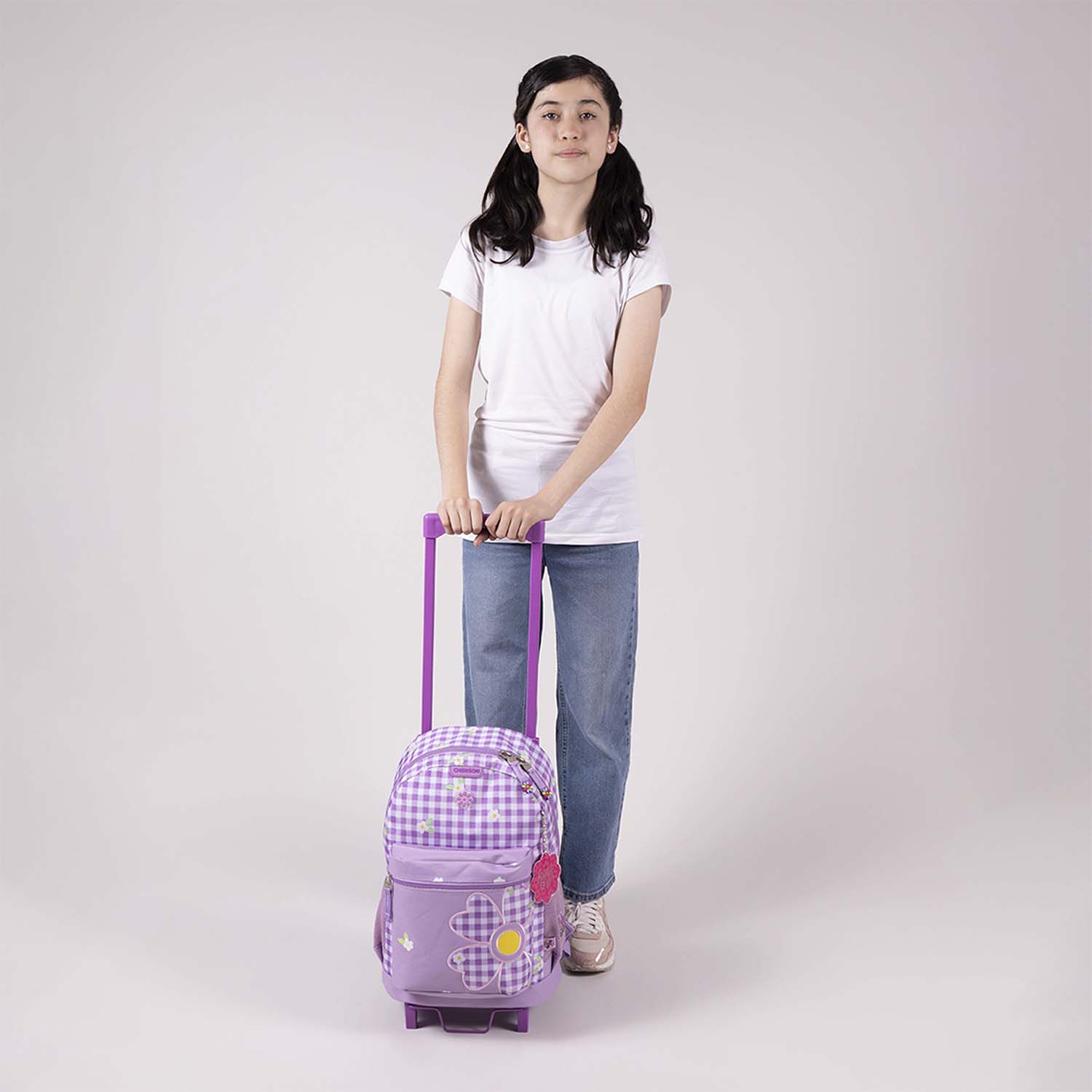 Mochila con Ruedas Happy Girl Violeta para Niña – Ideal para Primaria - vista 2