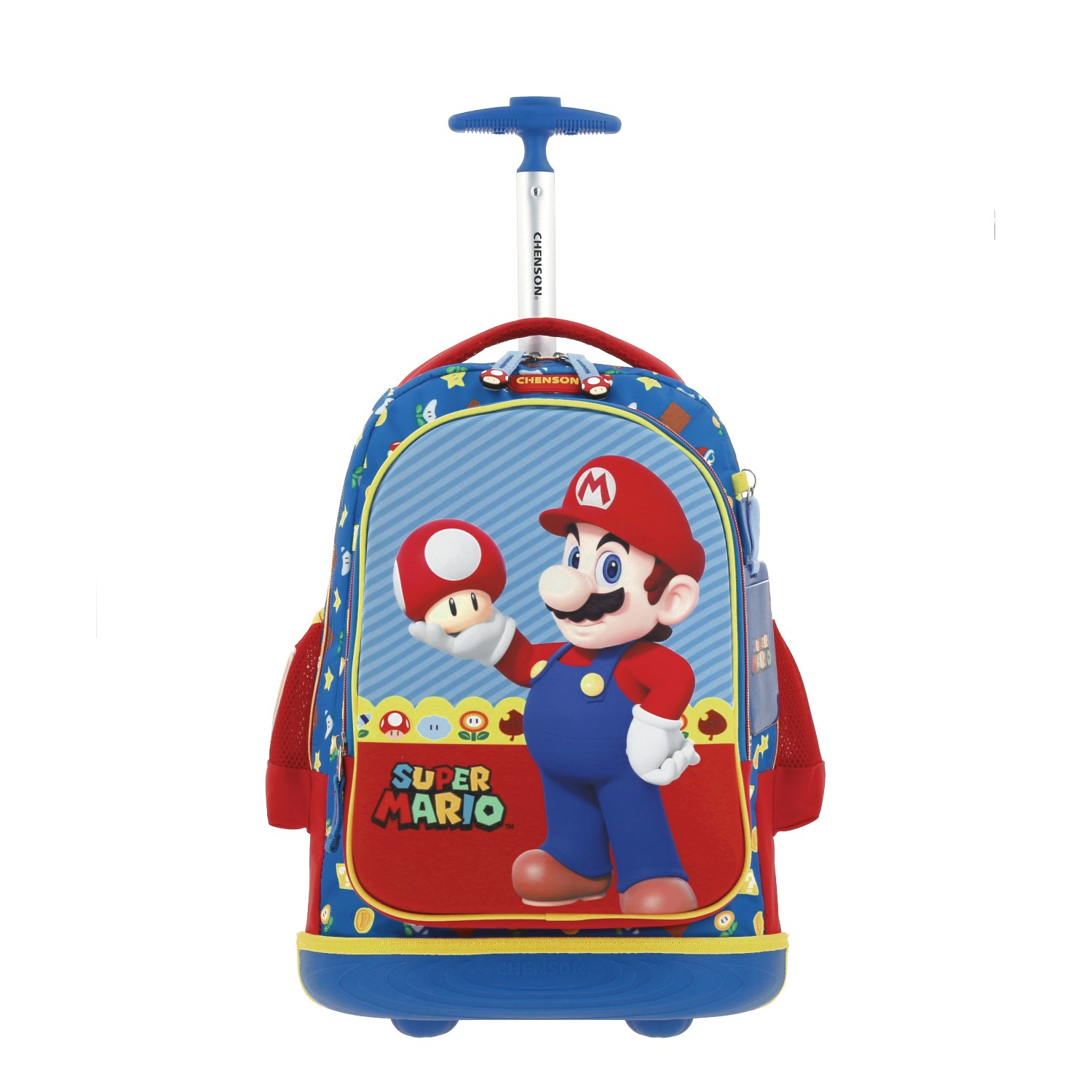 Mochila con Ruedas Mario Bros Azul para Niño – Ideal para Primaria