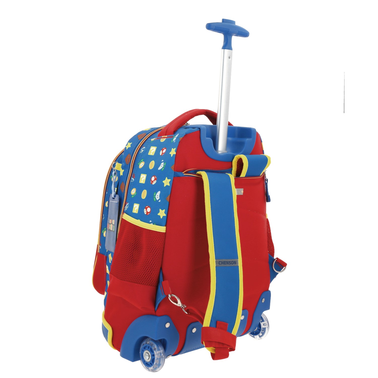 Mochila con Ruedas Mario Bros Azul para Niño – Ideal para Primaria 3