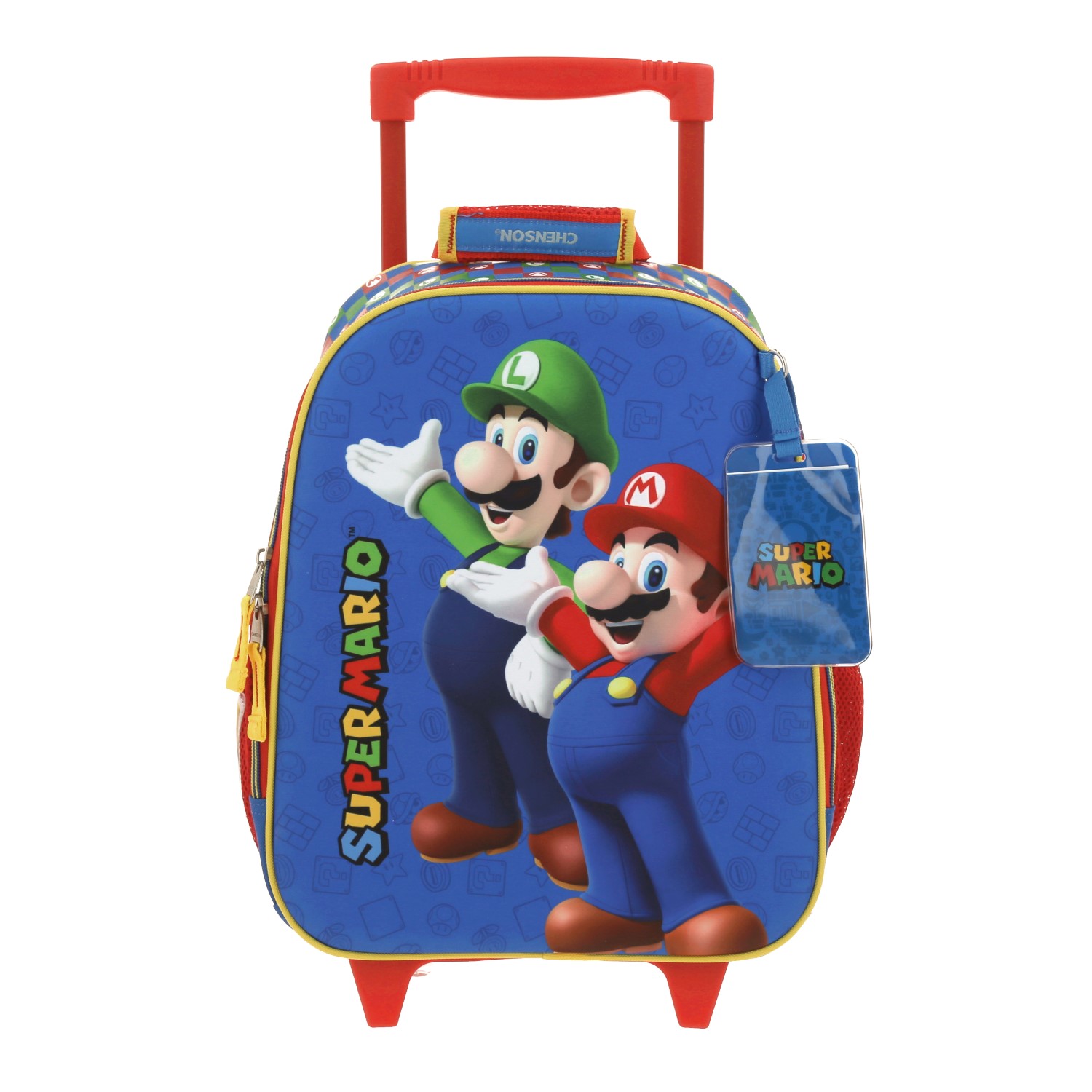 Mochila con Ruedas Mario Bros Azul para Niño – Práctica y Divertida