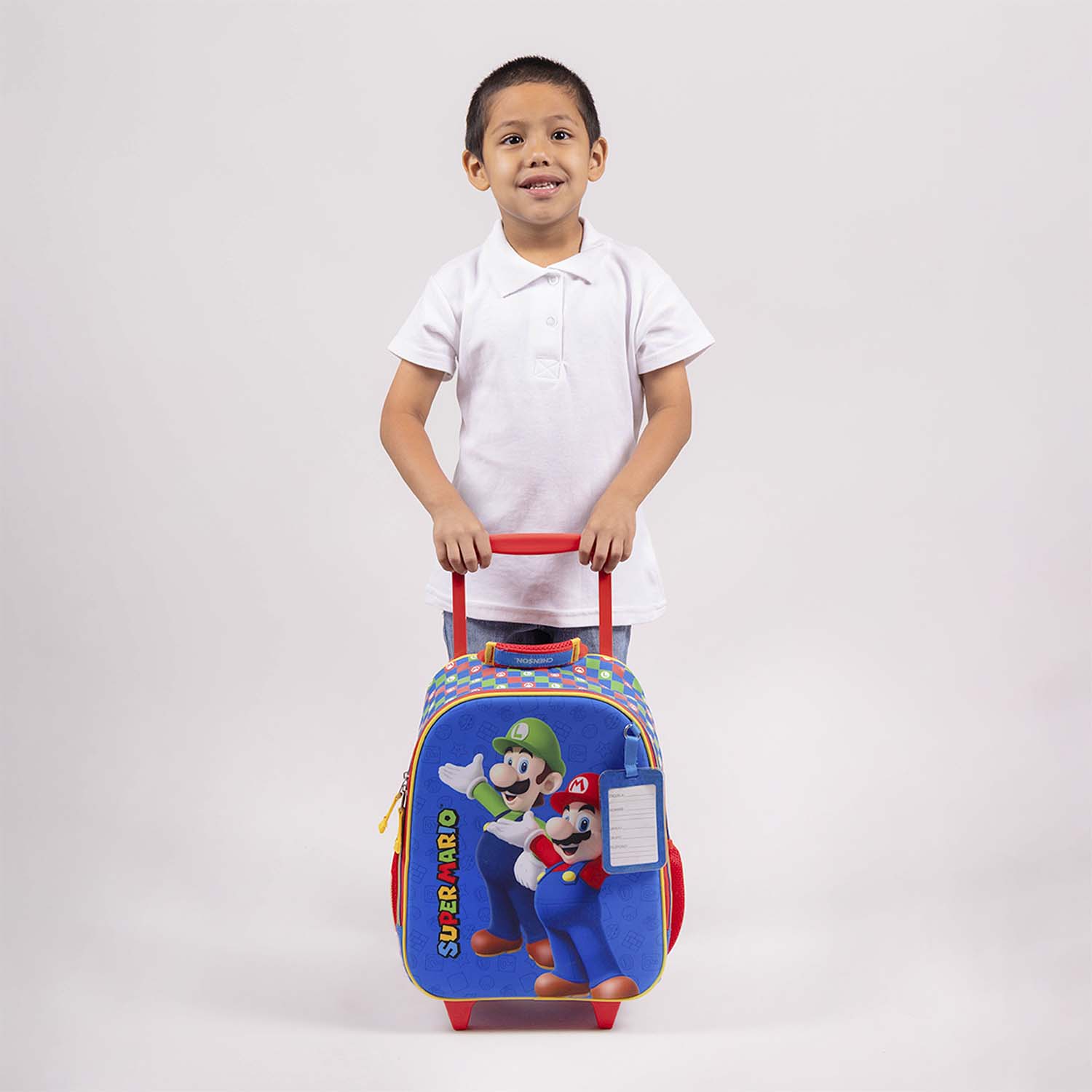 Mochila con Ruedas Mario Bros Azul para Niño – Práctica y Divertida - vista 2