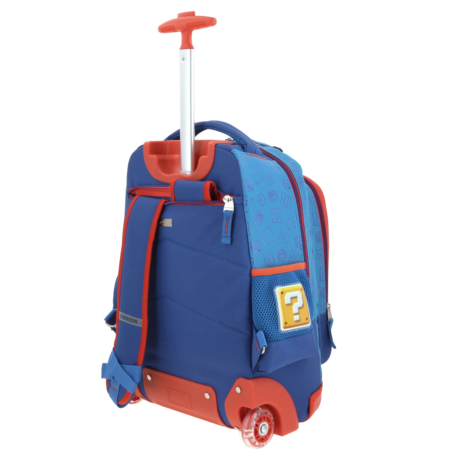 Mochila con Ruedas Mario Bros by Chenson Azul con Llantitas y LED 5