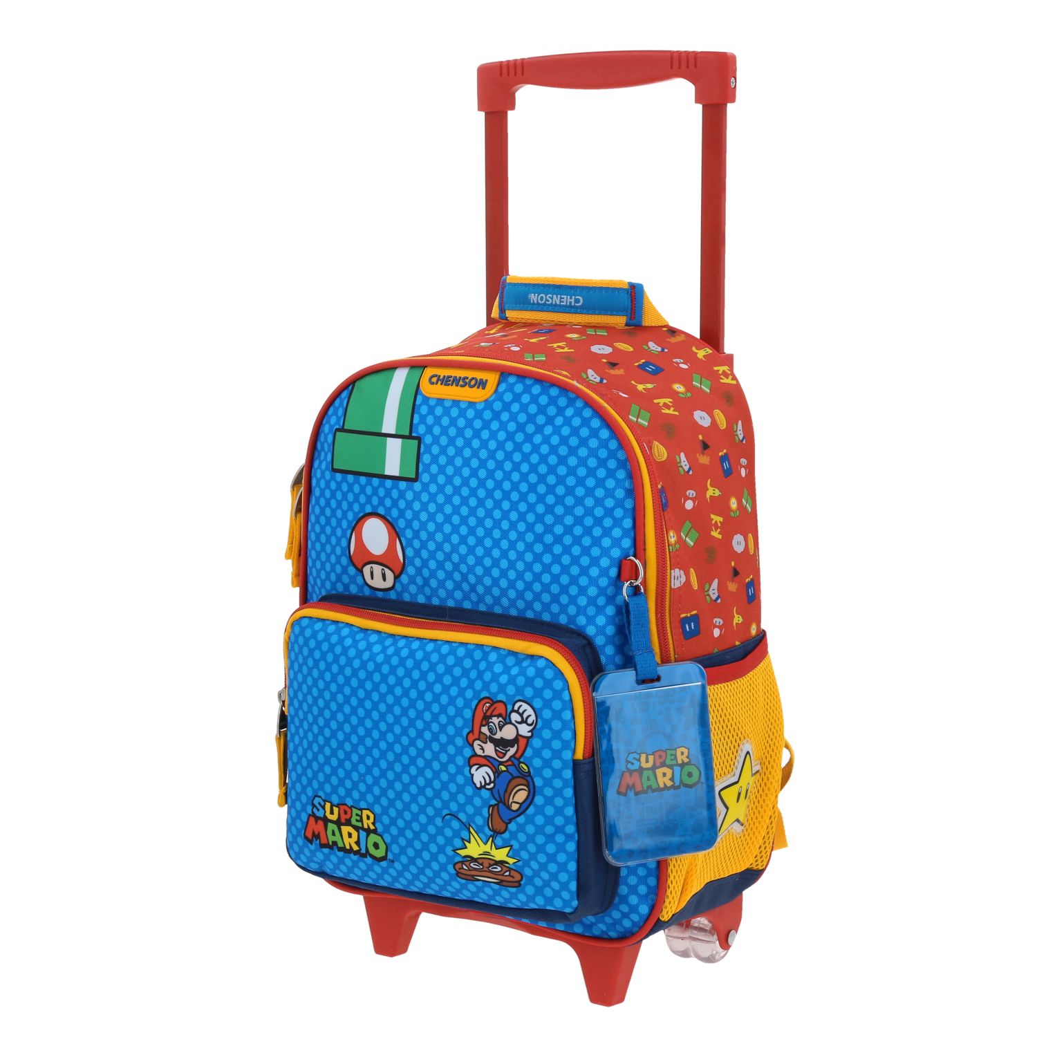 Mochila con Ruedas Mario Bros by Chenson Azul para Kinder – Diversión y Comodidad 2