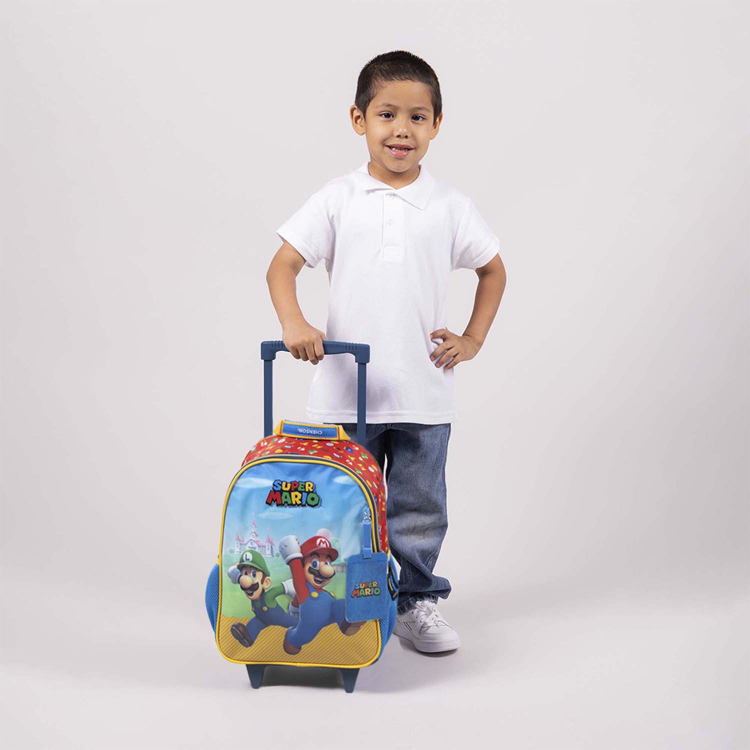 Mochila con Ruedas Mario Bros by Chenson Azul para Niño – Divertida y Práctica - vista 2