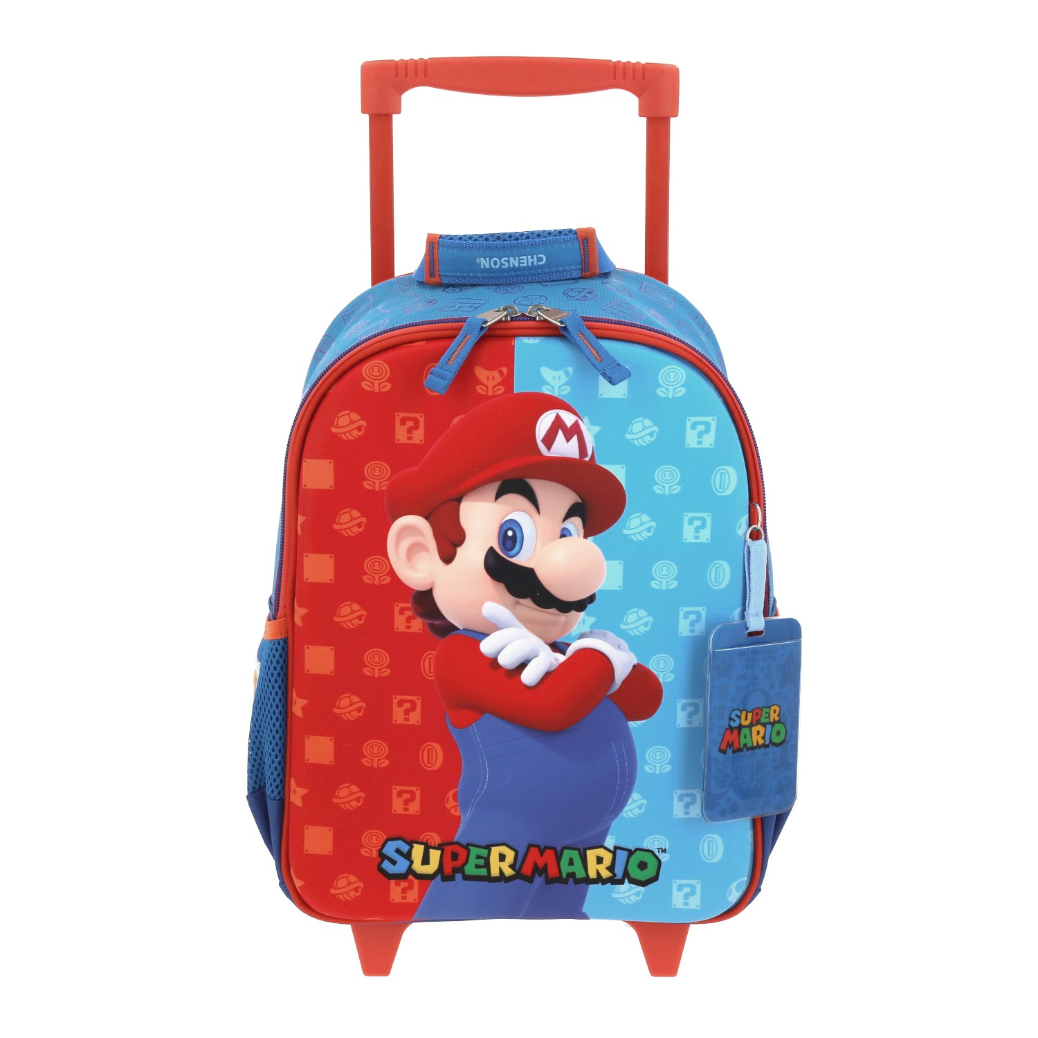 Mochila con Ruedas Mario Bros by Chenson Azul para Niños – Ideal para Primaria