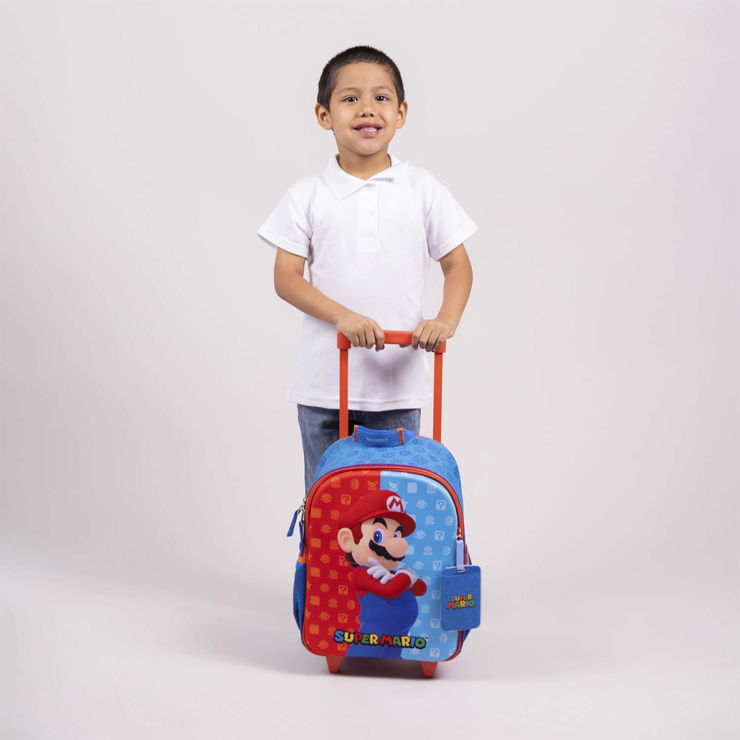Mochila con Ruedas Mario Bros by Chenson Azul para Niños – Ideal para Primaria - vista 2