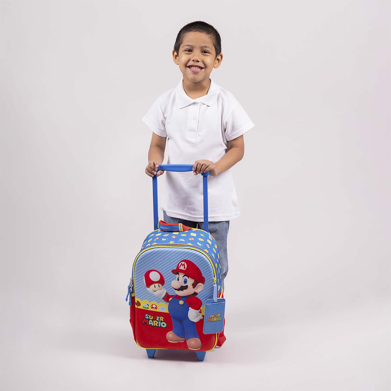 Mochila con Ruedas Mario Bros by Chenson Azul para Niños – Práctica y Divertida - vista 2