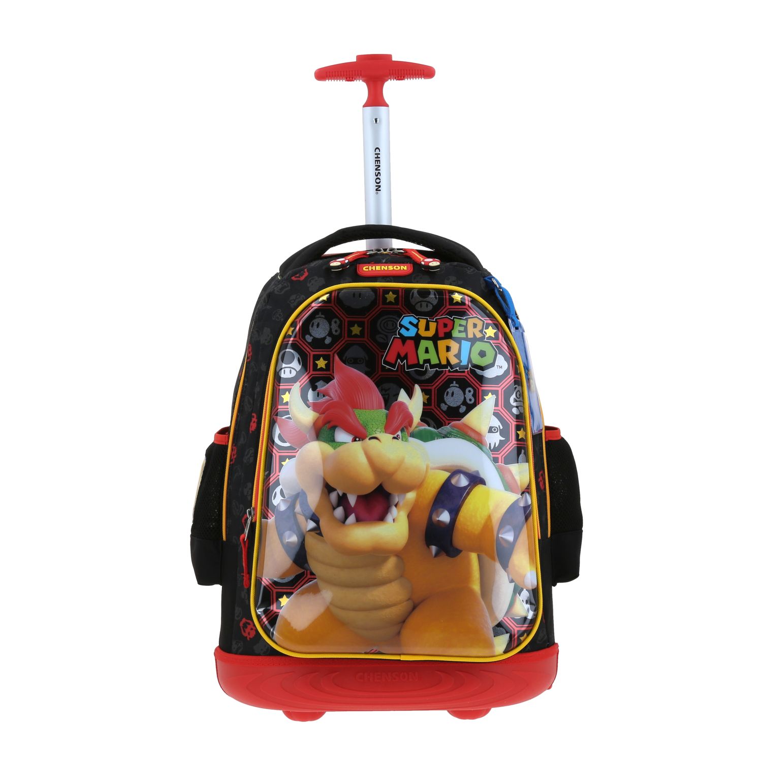 Mochila con Ruedas Mario Bros by Chenson Negra para Niño – Ideal para Primaria