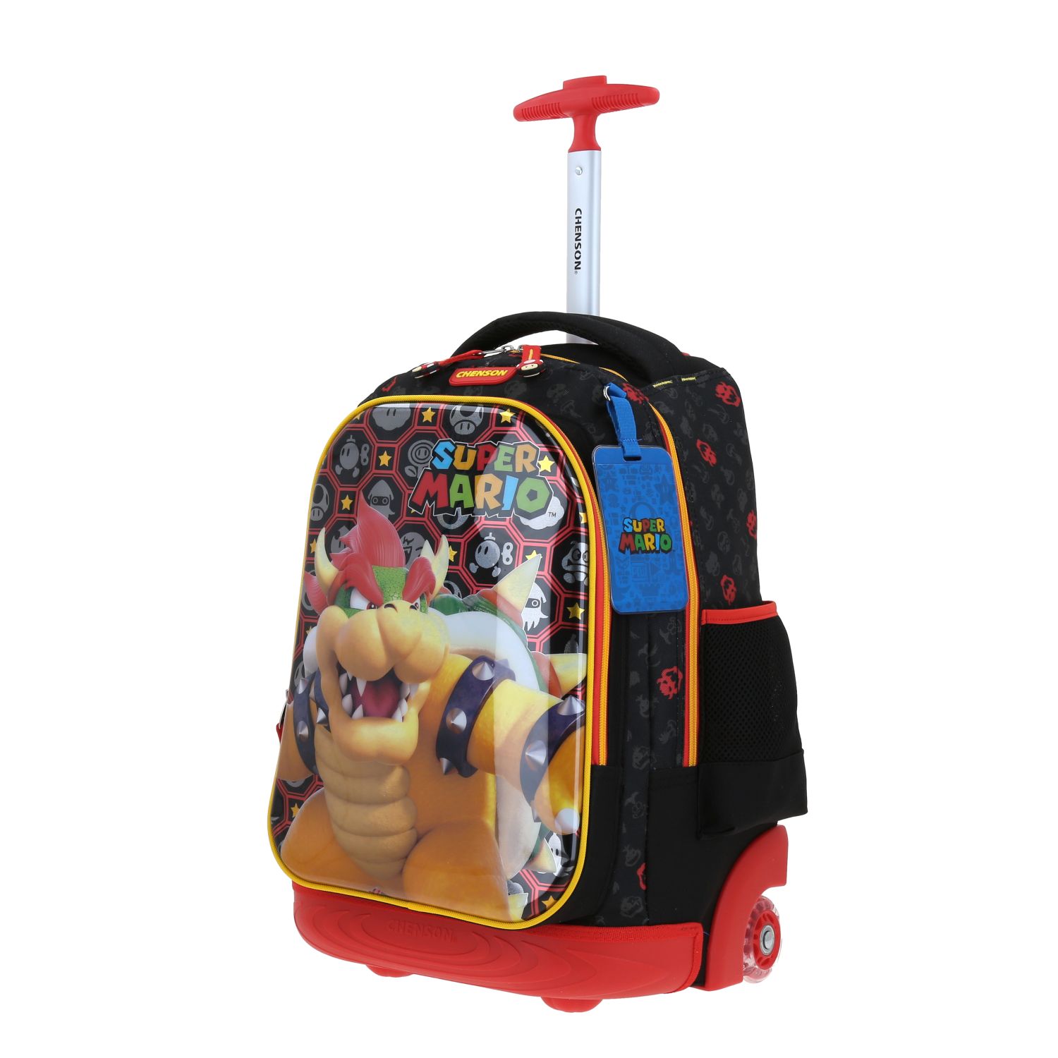 Mochila con Ruedas Mario Bros by Chenson Negra para Niño – Ideal para Primaria 2