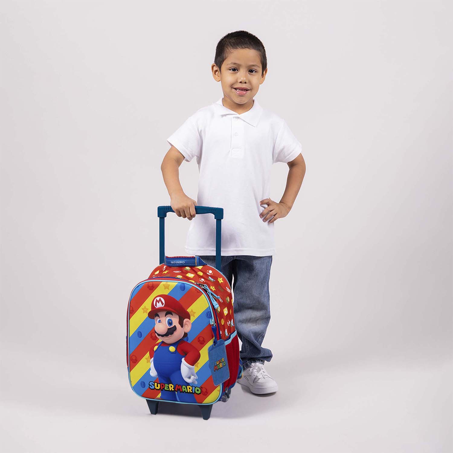 Mochila con Ruedas Mario Bros by Chenson Rojo – Ideal para Niños - vista 2