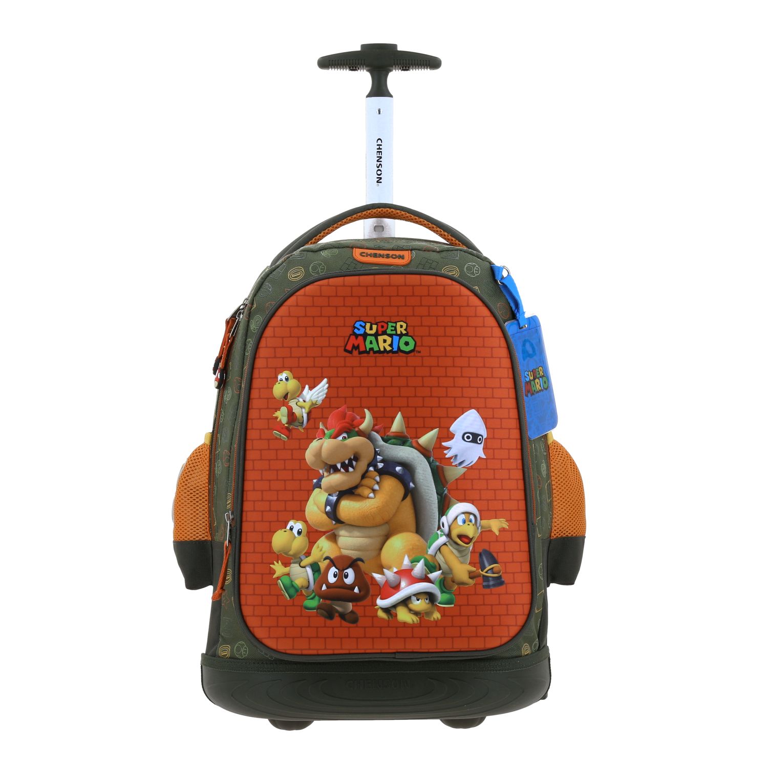 Mochila con Ruedas Mario Bros by Chenson Verde Seco – Diversión y Comodidad