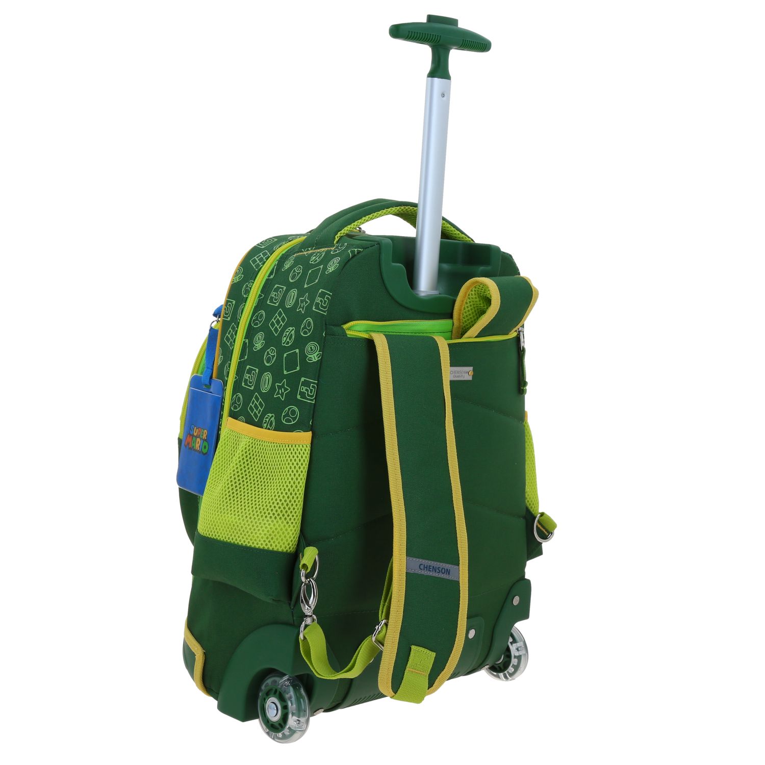 Mochila con Ruedas Mario Bros Verde para Niños – Diversión y Comodidad 3